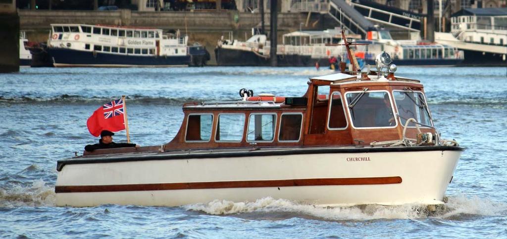 Churchill Capacity & Charter Rates About M.V Churchill M.V Churchill started her life on the River Thames as a Thames Police Supervision Launch named 'Patrick Colquhoun'.
