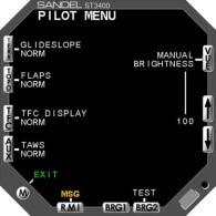 CHAPTER 11. PILOT S MENU Press the [M] Menu button to access the Pilot s Menu.