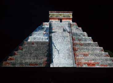 Chichen Itza is filled up with light to take you on a journey