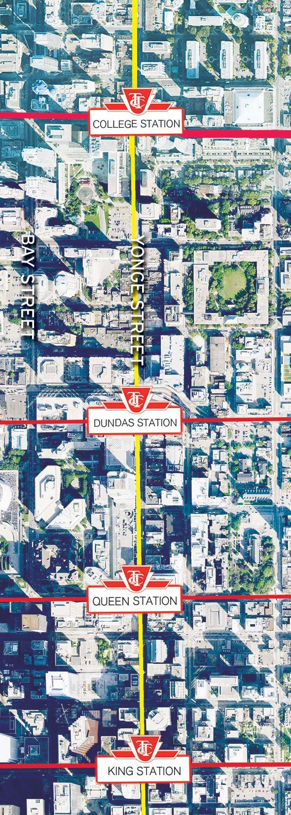 TRANSPORTATION MAP OVERVIEW 565,000 people work and 175,000 live within a 10 minute walk of Yonge and Dundas Ryerson University brings close to 115,000 students and faculty to the district, while the