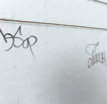 There is quite a lot of graffiti and this type of defacing can be