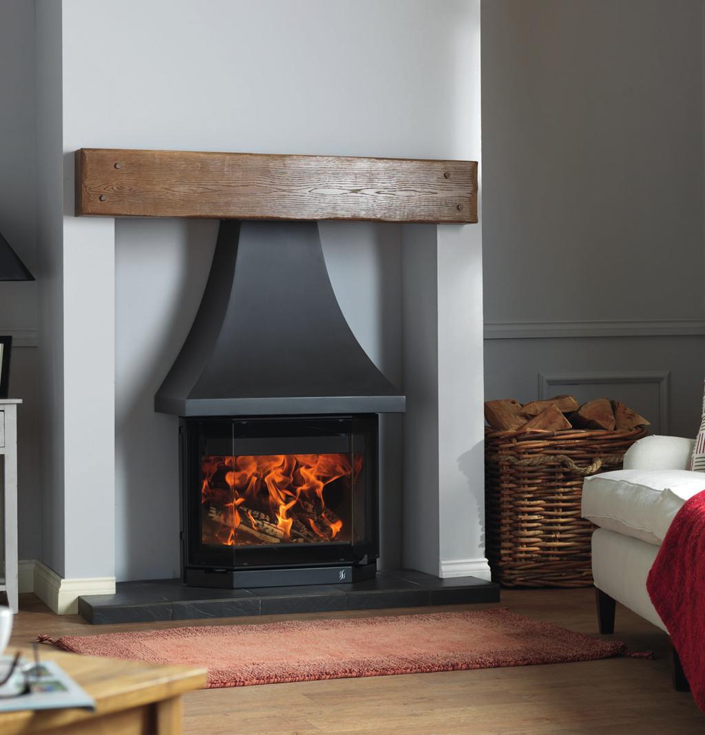 CST IRON INGLENOOK STOVE Elmdale 9kw YER WRRNTY The Elmdale is the contemporary solution for traditional large inglenook fireplaces.
