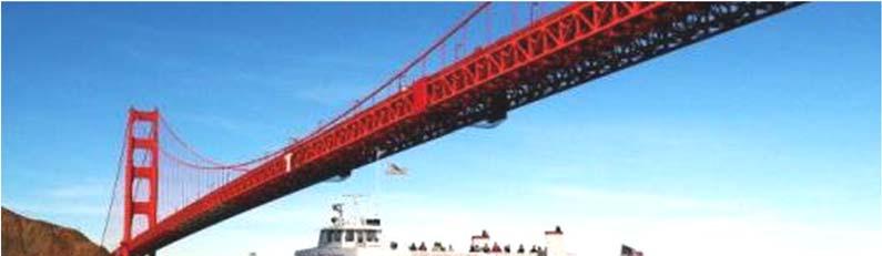 Day 18 Golden Gate Bay Cruise - San Francisco City Tour 10.00 Board the bus & proceed to Pier 43 1/2 Fisherman's Wharf 11.00 Check in at Pier & enjoy one hour Golden Gate Bay Cruise 12.