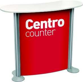 counter Freestanding display with pearl white laminate counter top supplied