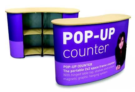 Pop up graphic displays 1 POP-UP counter Mini POP-UP counter Elegant high quality, rapid-erect,