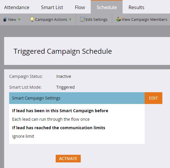 3. Setup the Campaign Flow Use a Change Program Status Action and set it to Webinar -> Attended. 4.