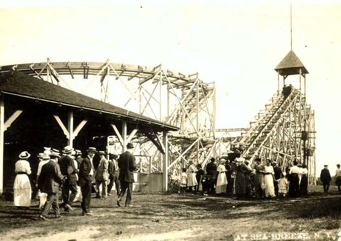 1903 First Permanent Ride Already established as a great place for picnics, a wooden roller coaster is added to attract new guests.