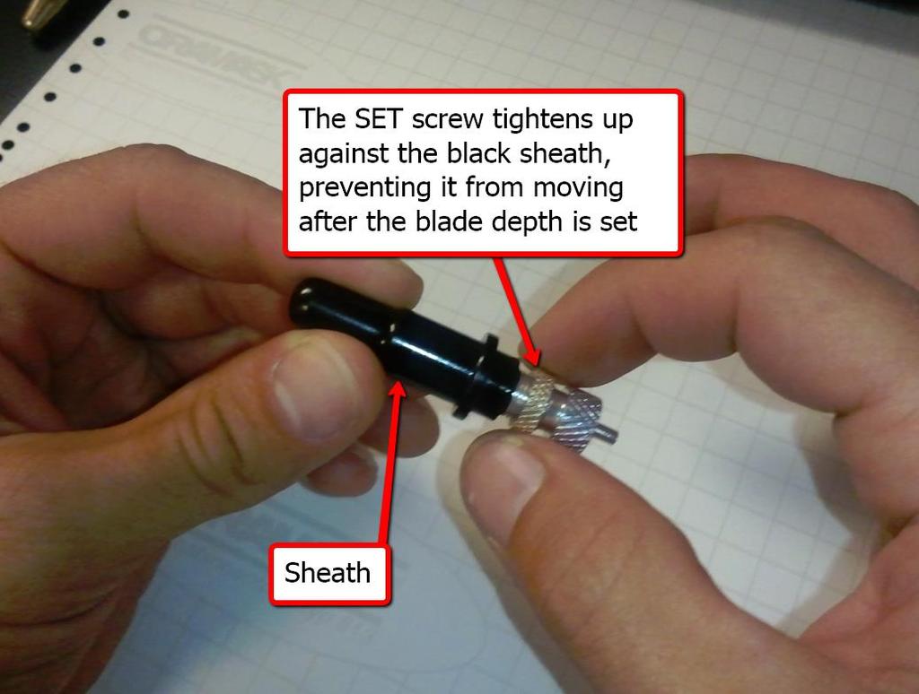 Step #2: Setting the depth of the blade (or blade calibration ) For this step you ll need either: a pack of post-it notes, a legal pad or a stack of notebook