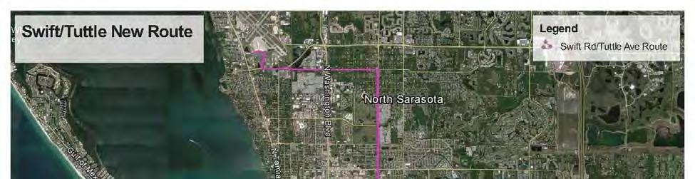 Sarasota County Area Transit Comprehensive Operations Analysis Technical Memorandum: Recommendations Summary Figure 5.2 1: New Route Alignment along Swift Road/Tuttle Avenue 5.
