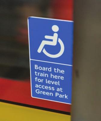 well as at bus shelters, piers and stations Clear signs at stations, including for the lifts and