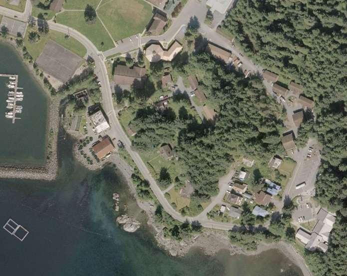 Crescent Harbor tennis courts to Sitka National Historical Park Trail End Tennis Courts Sitka Sound Science Center Playground Sheldon Jackson Museum The City, the Park Service,