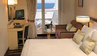 99m2) Balcony Q3, Queen Anne Royal Suite Club Balcony - AA, AC (or A1, A2 from cruise M505 onwards) 2 beds, shower, living