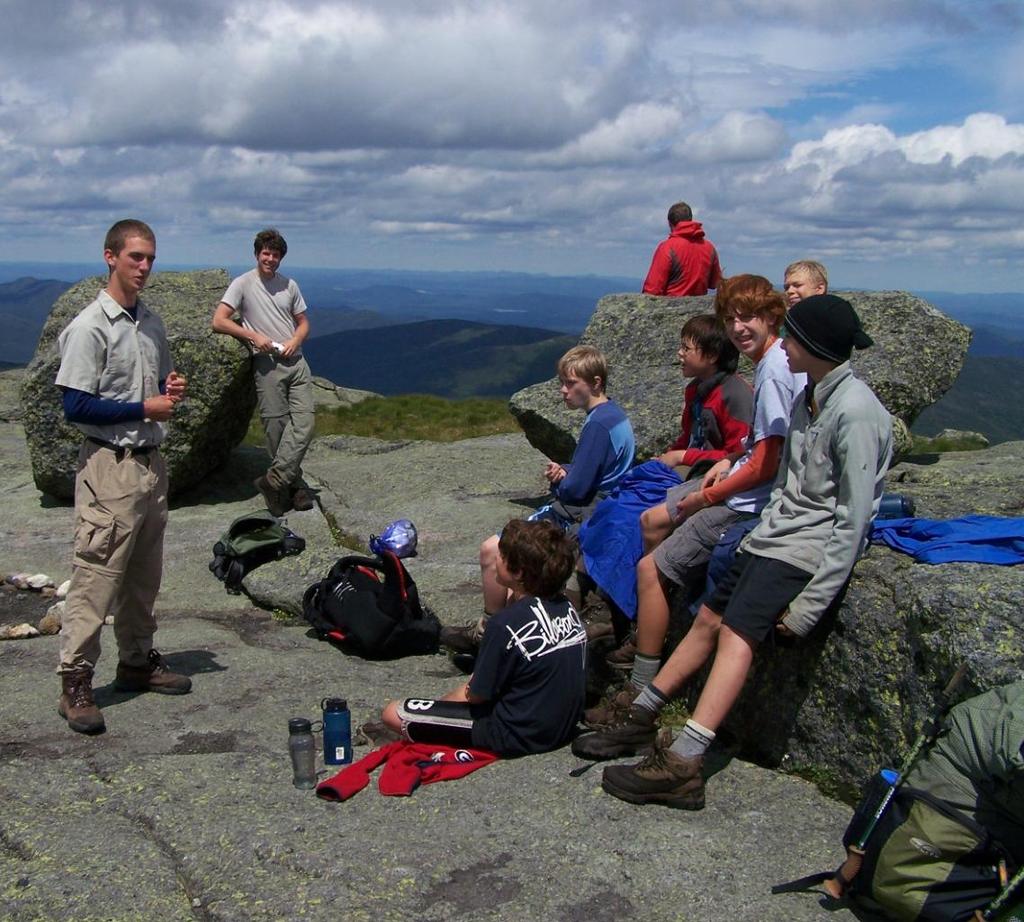 Above: Summit Stewards pack areas with rock to