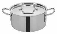 Tri-ply Stock Pots EADY Larger sizes for higher volume food preparation Securely riveted wide loop handles provide excellent stability for larger hands when handling