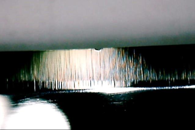 An 8 dps edge (16 included) collapses on the test media line see the microscope image.