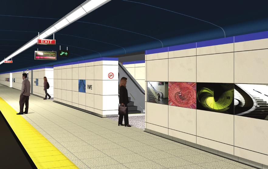 When the work is finished, Pape Station users will find a barrier-free path to all levels of the station including: Elevators to access station concourse and eastbound and westbound platforms
