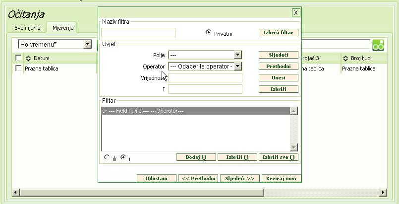 32 2.11.3. Složeno filtriranje - Master filtar Master filtar je skup više funkcionalnosti u jednoj formi.