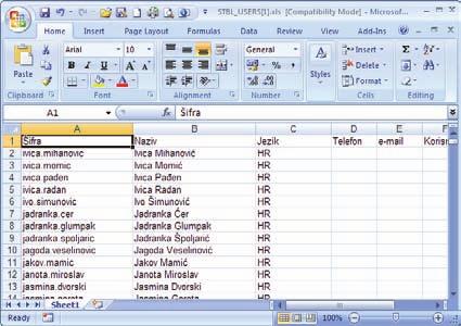 Preuzimanje Excel tablice može se razlikovati ovisno o vrsti WEB pretraživača kojeg