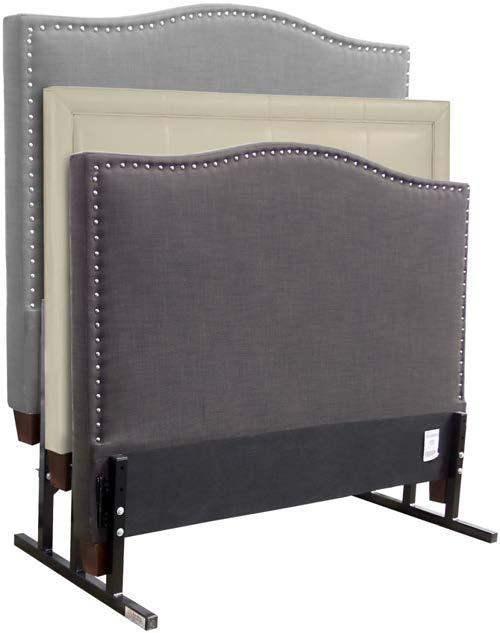 HEADBOARD DISPLAY Model # HBD3T Effectively provide your customers with an assorted amount of headboard choices with this stable three tier headboard display.