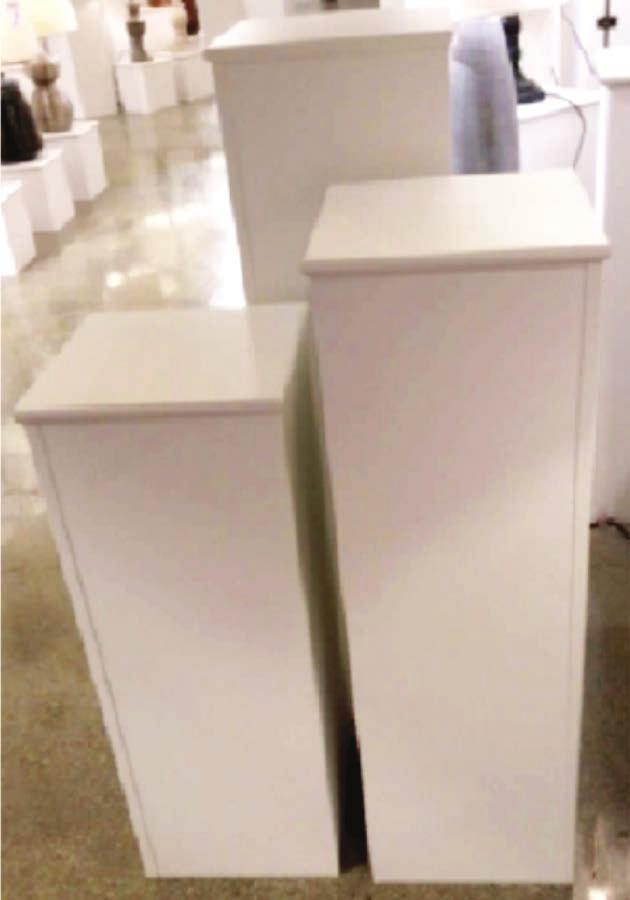 LAMP DISPLAY STANDS These attractive white displays will create a premium and engaging retail presentation for your lamps and accessories.