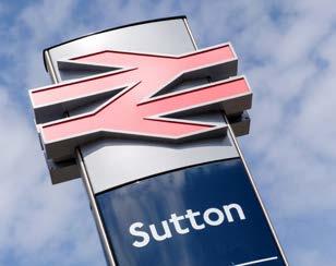 LOCATION Sutton is an affluent London suburb located in the London Borough of Sutton, approximately 12 miles (19.3 km) south of Central London, 5 miles (8 km) west of Croydon and 7 miles (11.