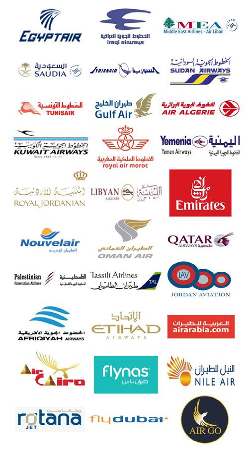 Royal Air Maroc (1957) 12. Yemen Airways (1962) 13. Royal Jordanian (1963) 14. Libyan Airlines (1964) 15. Emirates (1985) 16. Nouvelair (1989) 17. Oman Air (1993) 18. Qatar Airways (1995) 19.