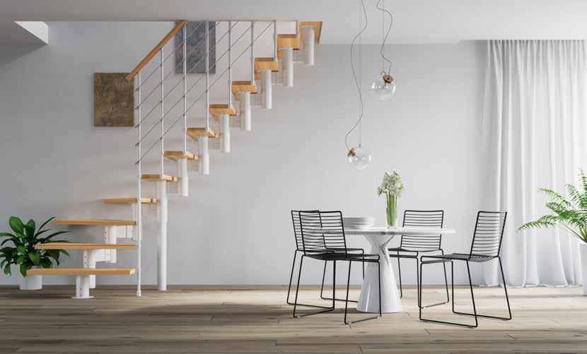 Universal Maxi Universal Maxi is a comfortable open staircase, that can be adapted to a multiplicity of living situations thanks to its innovative system of adjustment in accordance with available