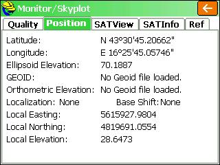 Monitor/Skyplot i Equip izbornik Tapom na Equip te na Monitor/Skyplot otvara nam se novi prozor u kojem možemo