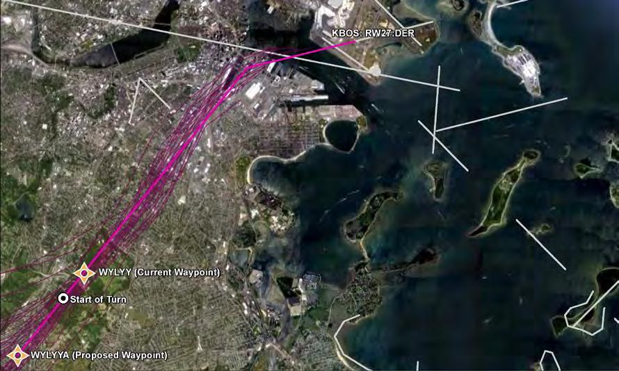 BOSTON LOGAN AIRPORT NOISE STUDY JUNE 2012 Measure ID: F-K(v2) Measure Description: Extend Runway 27 jet departure tracks farther south along the same course of the existing track to the maximum