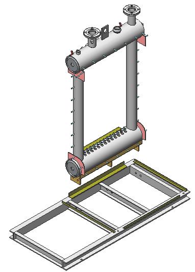 Make sure that the base is properly positioned on the pad to assure the correct orientation of the Pressure Vessel