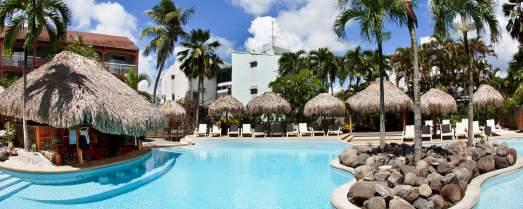 It features 289 rooms, all with top notch amenities, flat screen TVs, double sink bathrooms, etc. Services include water sport activities, full service spa, two restaurants, and a lively bar.