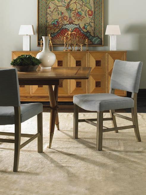 in.) Fabric: Edmond Grey, Finish: Oatmeal, MH20010-90 Dunand Dining Table (W92 D45
