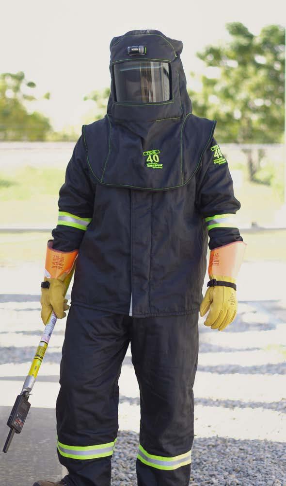 18 TCG40 Series Arc Flash Suit Features Nearly clear grey hood window provides 100% true color acuity and includes anti-fog and scratch resistant coatings.