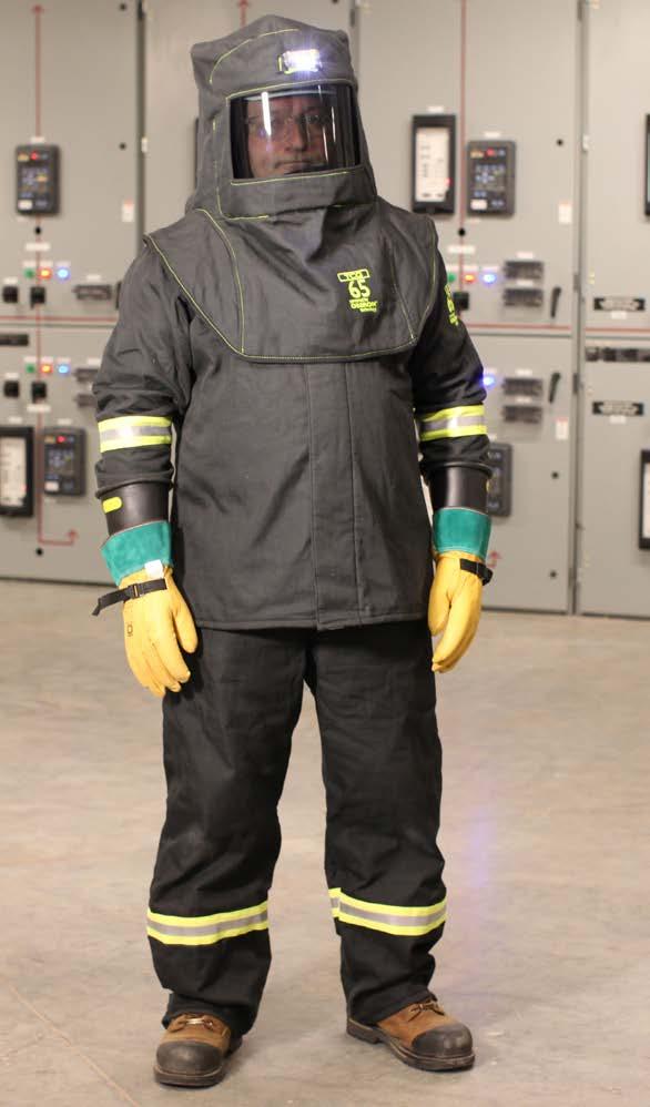 20 TCG65 Series Arc Flash Suit Features Nearly clear grey hood window provides 100% true color acuity and includes anti-fog and scratch resistant coatings.
