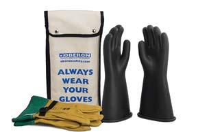 731406326530 GLVKT-BRC1-1412 Rubber Glove Kits Black/Tan Hand size 12 w/14" rolled cuff 731406347689 Class 2 provides insulating protection up to 17000 VAC (Volts Alternating