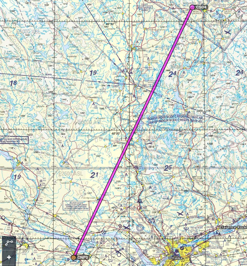 2018 INTERPROVINCIAL AIR TOUR PILOT BRIEFING CSD4 Mont-Laurier 77nm north-north-east of Terrain: Spot heights as