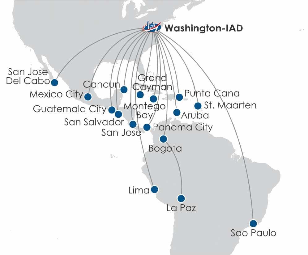 Washington to Havana Capital to Capital Washington Dulles Has Nonstop Service to 16 Latin America/Caribbean