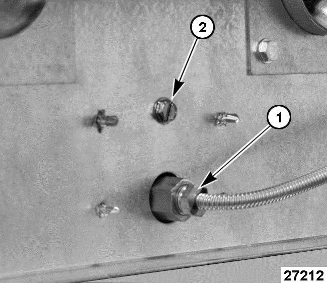 Disconnect compression fitting [1] Fig. 10 for pilot gas tubing. 3. Remove screw [2] Fig. 10 and lock washer nut [3] Fig. 11 securing pilot to mounting bracket. Fig. 8 3.