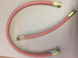 The next step is to install the air supply hoses. Top supply hose 13 ½ long, bottom hose 29 ½. See Figure 13 Figure 13 The top hose is the shorter hose 13 ½ with two brass swivel couplings.
