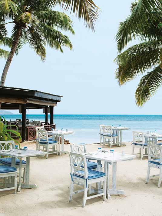 Arrive barefoot at The Beach Restaurant for breakfast, lunch or dinner the sand underfoot is all the elegance you need.