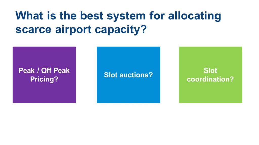 There are many solutions tabled to solve the problem of airport congestion, and how to best allocate slots.