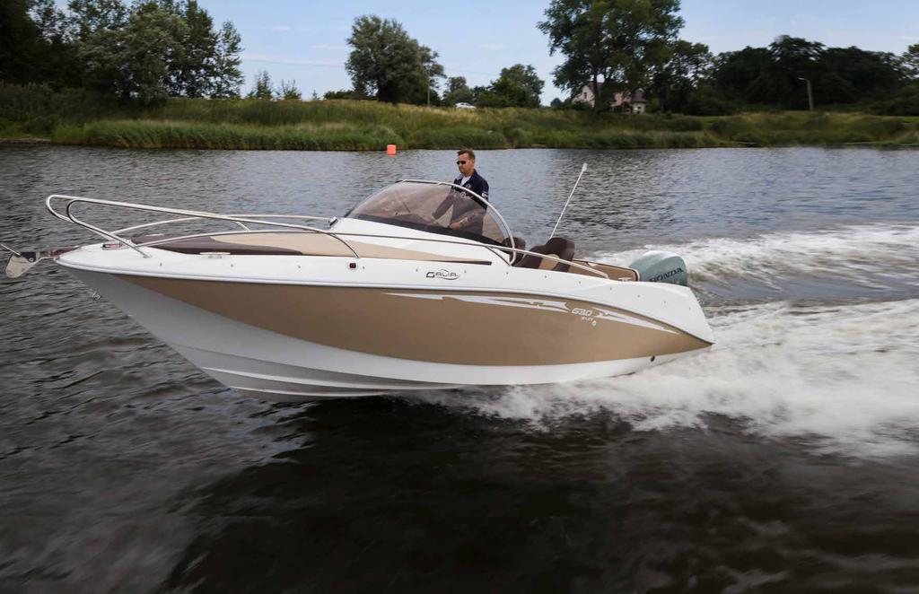 Standard equipment Attractive design and practical features come together Thanks to its sporty and attractive design, the Galia 630 Sundeck will be appreciated by all the fun