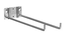 carton with screws Features: Sturdy steel rod for extra hanging space P1198 ANO Double Prong Utility Hook Size: 11-3/4" long 3/8" diameter prongs spaced 2.