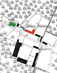 The stables, part of the development site are understood to have been built in the medieval period and seem to be shown on the early 17th century estate map (right, ringed in red) drawn by Elias