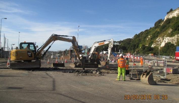 Junction Excavation work continues on