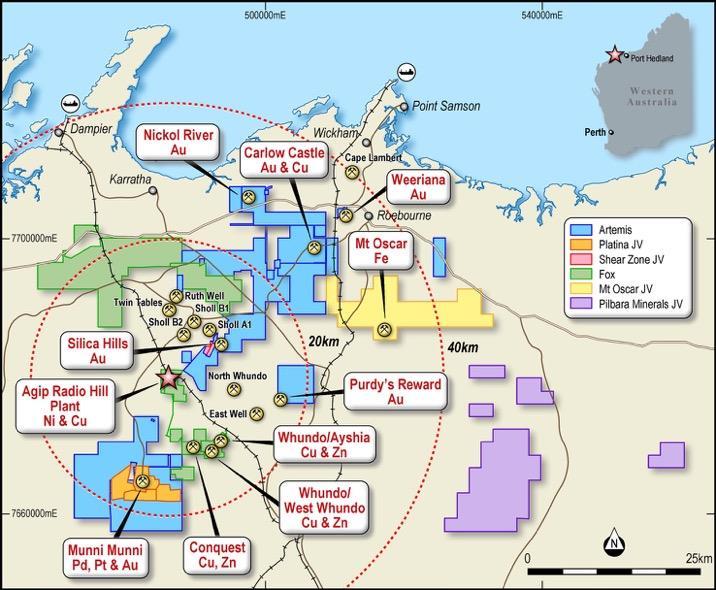 Overview Advanced Karratha Projects Consolidation of Gold, Nickel, Copper, Cobalt, Zinc, Iron Ore in Karratha Region of Western. Tenements covering 938 km 2.