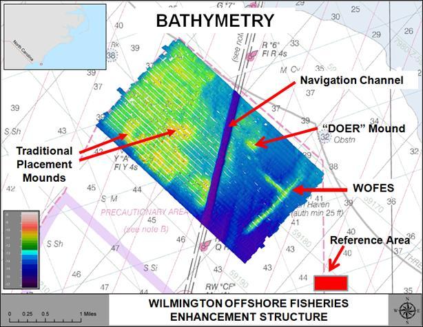 Case Study #3 Wilmington Offshore Fisheries Enhancement Structure (Wilmington, NC) Created in 1994-1997 from 764,600 cubic meters of limestone dredged as part of the Wilmington channel deepening