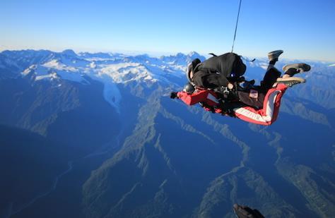 After breakfast today, try a tandem skydive (optional extra), in one of the most spectacular places in the world, with its mountains, glaciers, lakes, rivers and ocean views.