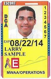 provides unescorted access to: Secured Area (Aircraft ramps/bag tunnel), Sterile Area (Passenger  This ID badge may