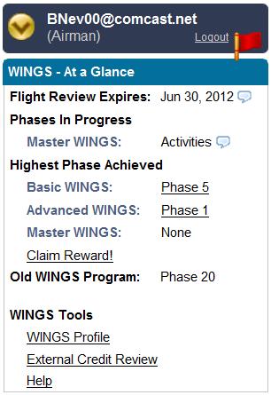4.1. Suggestions for Your WINGS Profile Your WINGS Profile is completed when you first start the WINGS Program.